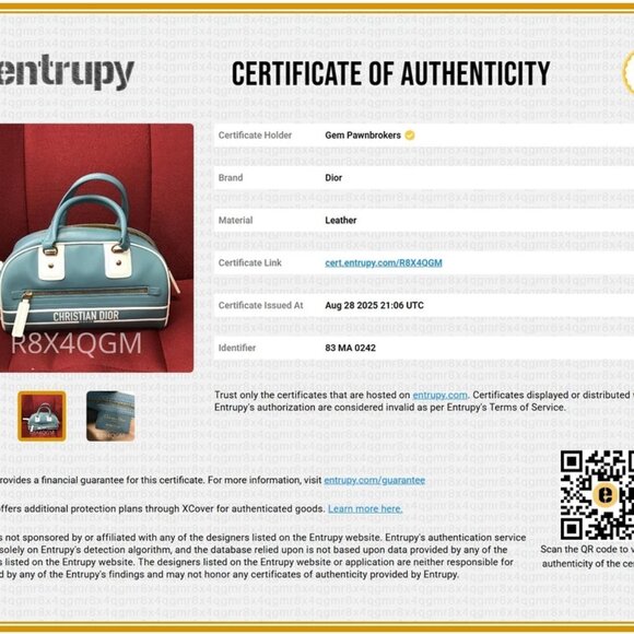 Christian Dior Calfskin Small Dior Vibe Bowling Bag - Turquoise - Picture 7 of 16